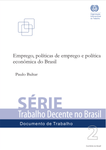 Políticas de Emprego - Organização Internacional do Trabalho