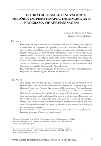 a história da fisioterapia, de disciplina a programa de