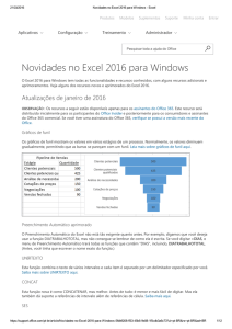 Novidades no Excel 2016 para Windows