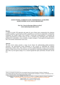 GEOECONOMIA, SUPERCICLO DE COMMODITIES E AS REGIÕES