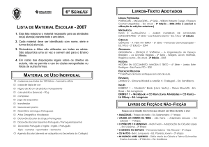 lista de material escolar - 2007 material de uso individual 6ª série/ef