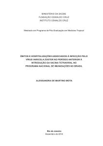 MINISTÉRIO DA SAÚDE FUNDAÇÃO OSWALDO CRUZ INSTITUTO