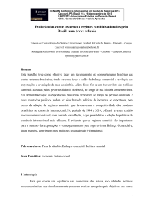 Evolução das contas externas e regimes cambiais