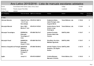 Ano Letivo 2015/2016 - Lista de manuais escolares adotados