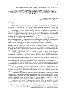 a inclusão digital no ensino de geografia e a utilização de materiais