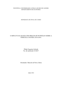 O IMPACTO DA QUEDA DOS PREÇOS DO PETRÓLEO SOBRE A