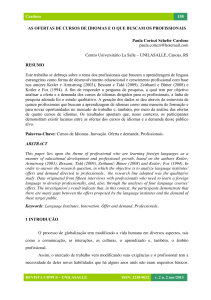 Cardoso 158 AS OFERTAS DE CURSOS DE IDIOMAS E O QUE