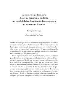 A antropologia brasileira diante da hegemonia ocidental