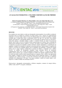 Avaliação Energética Visando Certificação de Prédio Verde