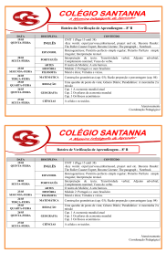 Roteiro de Verificação de Aprendizagem – 8º B Roteiro da