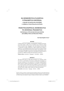 Da hermenêutica filosófica à pragmática universal