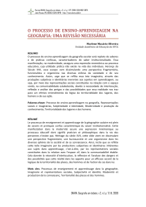 O PROCESSO DE ENSINO‐APRENDIZAGEM NA GEOGRAFIA