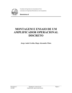 montagem e ensaio de um amplificador operacional discreto