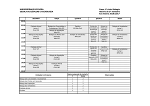 UNIVERSIDADE DE ÉVORA Curso 1º ciclo: Biologia