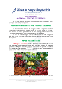 alergia – frutas e vegetais