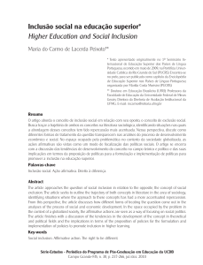 Inclusão social na educação superior* Higher - Série