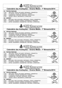 Calendário das Avaliações – Ensino Médio