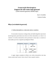 A marcação hierárquica: Línguas do sub-ramo tupi