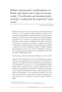 Política educacional e neoliberalismo no Brasil: uma leitura sob a