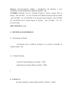 levantamento sobre a incidência de dengue e seu - PRAC