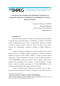 influência do materialismo histórico e dialético na geografia