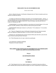 RESOLUÇÃO Nº 238, DE 9 DE NOVEMBRO DE 2000 (DOU