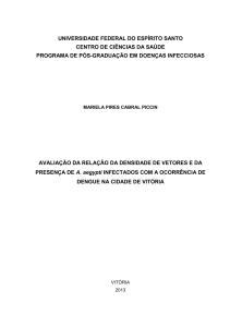 Avaliação da relação da densidade de vetores e da presença de A