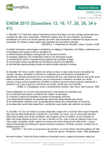 ENEM 2015 (Questões 13, 16, 17, 26, 28, 34 e 41)