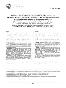 Técnicas de fisioterapia respiratória não provocam efeitos