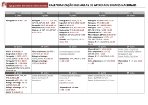 Agrupamento de Escolas D. Afonso Sanches CALENDARIZAÇÃO