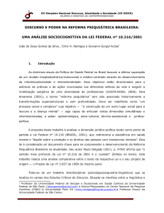 DISCURSO E PODER NA REFORMA PSIQUIÁTRICA BRASILEIRA