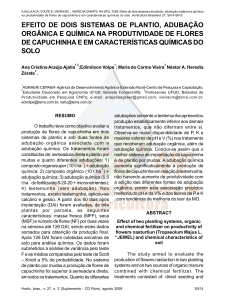 efeito de dois sistemas de plantio, adubação orgânica e química na