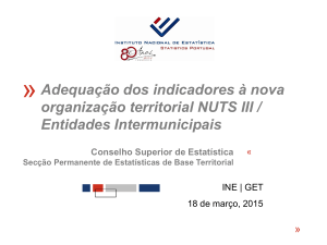 Adequação dos indicadores à nova organização territorial NUTS III