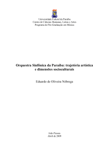 Orquestra Sinfônica da Paraíba: trajetória artística e - TEDE