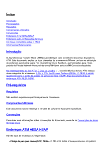 &Iacute;ndice Introdu&ccedil;&atilde;o Pr&eacute;-requisitos Endere&ccedil;os ATM AESA NSAP