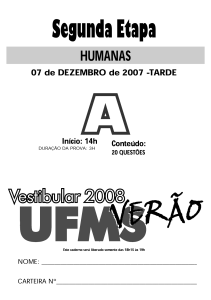 Vestibular de Verão UFMS 2008