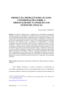 produção, produtivismo, plágio: considerações