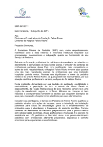 Carta da SMP ao Felício Rocho - Sociedade Mineira de Pediatria