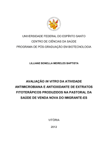 avaliação in vitro da atividade antimicrobiana e antioxidante de