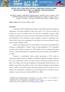 quem ama cuida: relato da campanha contra o hpv