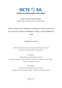 Medo ou Humor em Campanhas Antitabágicas? Efeitos na