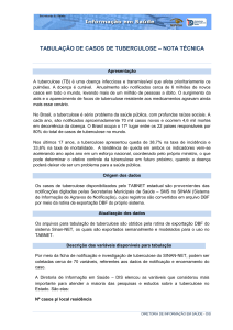 TABULAÇÃO DE CASOS DE TUBERCULOSE – NOTA TÉCNICA