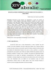 REGIONALISMOS E REPRESENTAÇÃO DA CRISE EM