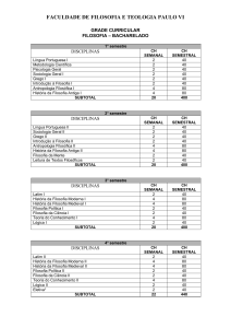FILOSOFIA – BACHARELADO