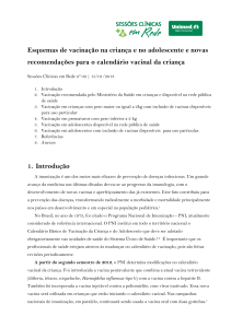 Esquemas de vacinação na criança e no adolescente - Unimed-BH