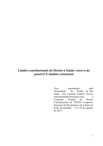 Limites constitucionais do Direito à Saúde: reserva do