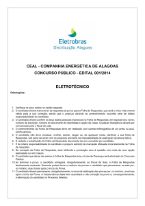 CEAL - COMPANHIA ENERGÉTICA DE ALAGOAS CONCURSO