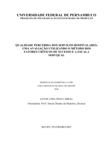qualidade percebida dos serviços hospitalares