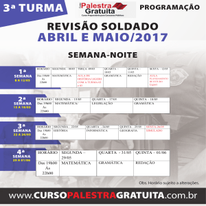 semana - Curso Palestra Gratuita