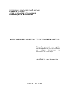 as instabilidades do sistema financeiro internacional